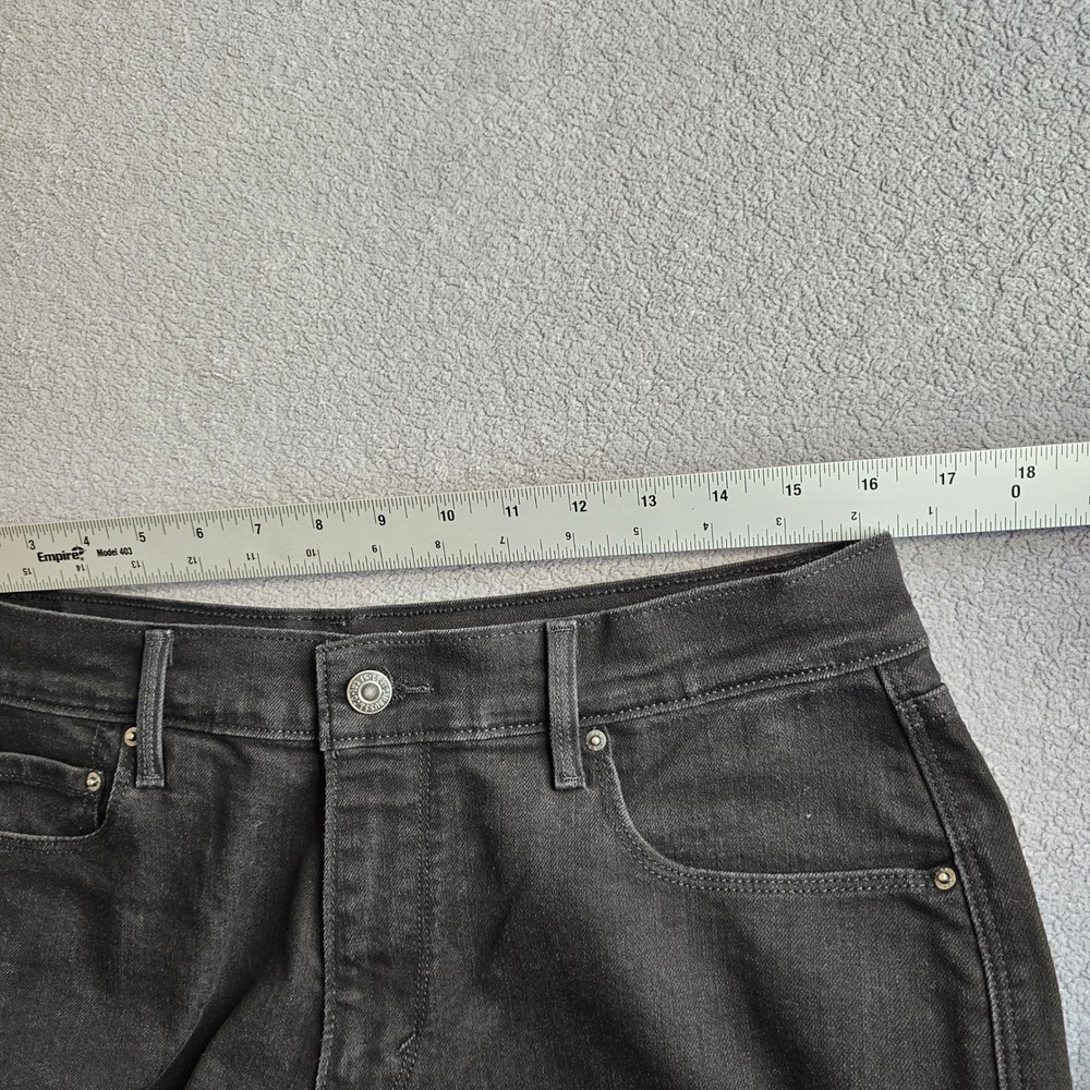 Levis 505 Straight Leg Jeans Womens 12 Black Denim Stretch Mid Rise Dark Wash - Picture 6 of 14